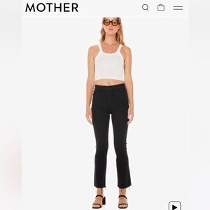 MOTHER The Hustler Ankle Fray Not Guilty Black Jeans Size 26
